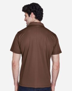 Team 365 TT21 Men’s Command Snag Protection Polo – Sport Dark Brown (on model back)