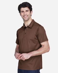 Team 365 TT21 Men’s Command Snag Protection Polo – Sport Dark Brown (on model side)