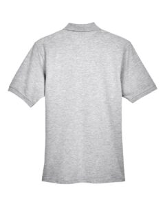 Harriton M265 Men’s Easy Blend™ Polo – Grey Heather (back)