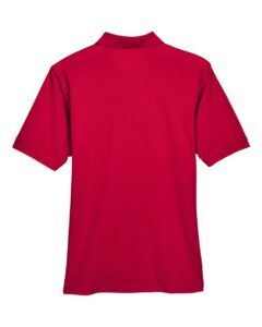 Harriton M265 Men’s Easy Blend™ Polo – Red (back)