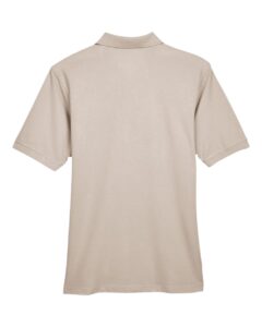 Harriton M265 Men’s Easy Blend™ Polo – Stone (back)