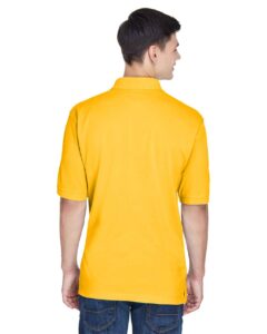 Harriton M265 Men’s Easy Blend™ Polo – Sunray Yellow (on model back)