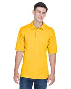 Harriton M265 Men’s Easy Blend™ Polo – Sunray Yellow (on model)
