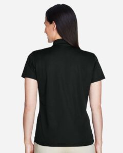 Team 365 TT21W Women’s Command Snag Protection Polo – Black (on model back)