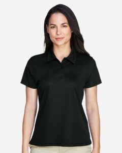 Team 365 TT21W Women’s Command Snag Protection Polo – Black (on model)