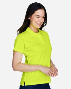 Team 365 TT21W Women’s Command Snag Protection Polo – Safety Yellow (on model side)