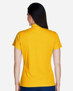Team 365 TT21W Women’s Command Snag Protection Polo – Sport Athletic Gold (on model back)