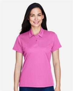 Team 365 TT21W Women’s Command Snag Protection Polo – Sport Charity Pink (on model)