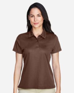 Team 365 TT21W Women’s Command Snag Protection Polo – Sport Dark Brown (on model)