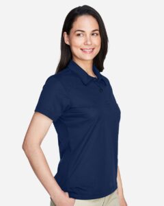 Team 365 TT21W Women’s Command Snag Protection Polo – Sport Dark Navy (on model side)