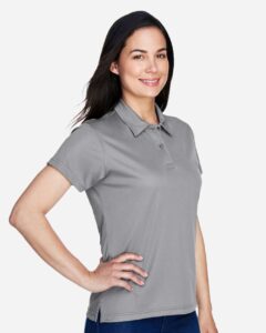 Team 365 TT21W Women’s Command Snag Protection Polo – Sport Graphite (on model side)