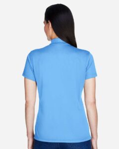 Team 365 TT21W Women’s Command Snag Protection Polo – Sport Light Blue (on model back)