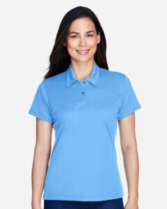 Team 365 TT21W Women’s Command Snag Protection Polo – Sport Light Blue (on model)