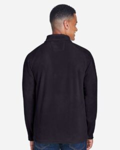Team 365 TT90 Men’s Campus Microfleece Jacket – Black (on model back)