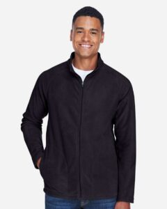 Team 365 TT90 Men’s Campus Microfleece Jacket – Black (on model)