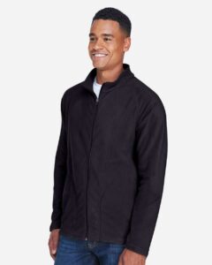 Team 365 TT90 Men’s Campus Microfleece Jacket – Black (on model side)