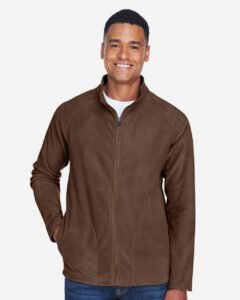 Team 365 TT90 Men’s Campus Microfleece Jacket – Sport Dark Brown (on model)