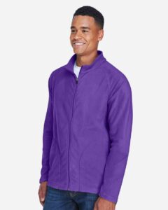 Team 365 TT90 Men’s Campus Microfleece Jacket – Sport Purple (on model side)