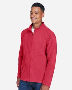 Team 365 TT90 Men’s Campus Microfleece Jacket – Sport Red (on model side)