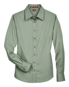 Harriton M500W Women’s Easy Blend™ Twill Dress Shirt with Stain-Release – Dill