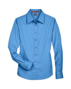 Harriton M500W Women’s Easy Blend™ Twill Dress Shirt with Stain-Release – Nautical Blue