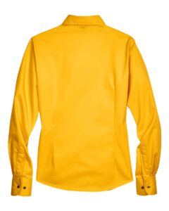 Harriton M500W Women’s Easy Blend™ Twill Dress Shirt with Stain-Release – Sunray Yellow (back)