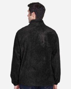 Harriton M990 Men’s Full-Zip Fleece – Black (on model back)