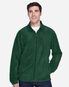 Harriton M990 Men’s Full-Zip Fleece – Hunter (on model)