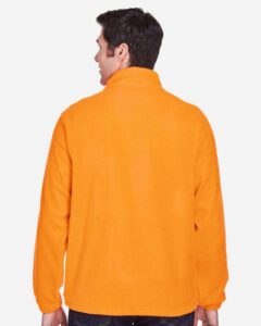 Harriton M990 Men’s Full-Zip Fleece – Safety Orange (on model back)
