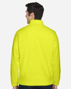 Harriton M990 Men’s Full-Zip Fleece – Safety Yellow (on model back)