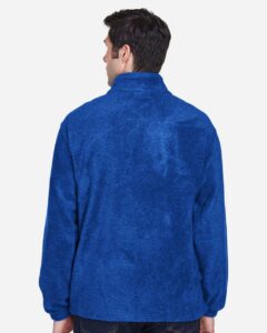 Harriton M990 Men’s Full-Zip Fleece – True Royal (on model back)