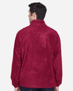Harriton M990 Men’s Full-Zip Fleece – Wine (on model back)