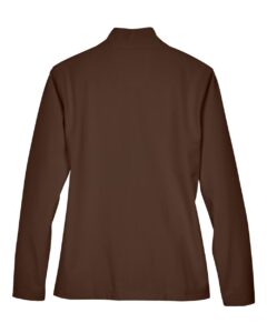 Team 365 TT80W Women’s Leader Soft Shell Jacket – Sport Dark Brown (back)