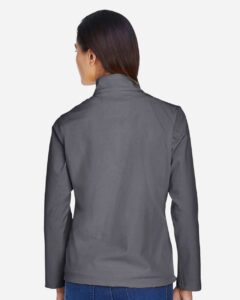 Team 365 TT80W Women’s Leader Soft Shell Jacket – Sport Graphite (on model back)