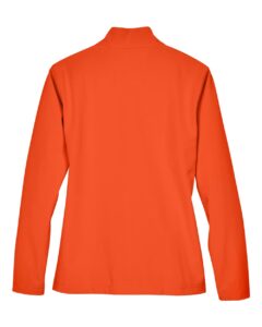 Team 365 TT80W Women’s Leader Soft Shell Jacket – Sport Orange (back)