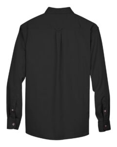 Harriton M500 Men’s Easy Blend™ Twill Shirt – Black (back)