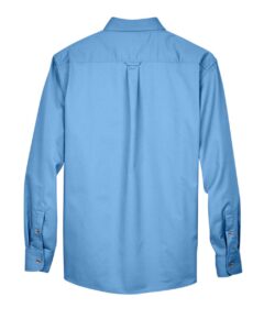 Harriton M500 Men’s Easy Blend™ Twill Shirt – Light College Blue (back)