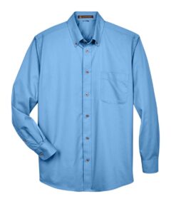 Harriton M500 Men’s Easy Blend™ Twill Shirt – Light College Blue