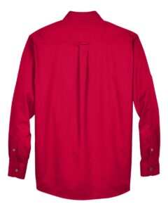 Harriton M500 Men’s Easy Blend™ Twill Shirt – Red (back)
