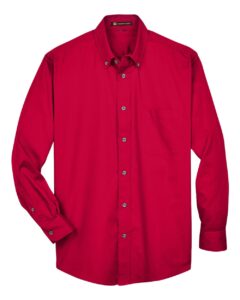 Harriton M500 Men’s Easy Blend™ Twill Shirt – Red