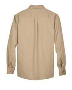 Harriton M500 Men’s Easy Blend™ Twill Shirt – Stone (back)