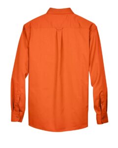 Harriton M500 Men’s Easy Blend™ Twill Shirt – Team Orange (back)