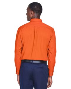 Harriton M500 Men’s Easy Blend™ Twill Shirt – Team Orange (on model back)