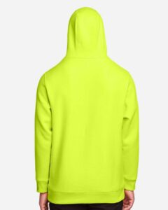 Team 365 TT96 Unisex Zone HydroSport™ Heavyweight Hooded Sweatshirt – Safety Yellow (on model back)