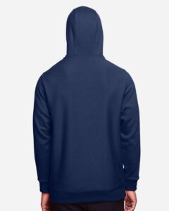 Team 365 TT96 Unisex Zone HydroSport™ Heavyweight Hooded Sweatshirt – Sport Dark Navy (on model back)