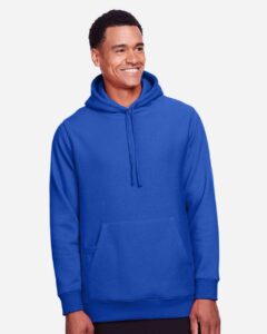 Team 365 TT96 Unisex Zone HydroSport™ Heavyweight Hooded Sweatshirt – Sport Royal (on model)
