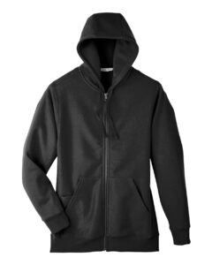 Team 365 TT95 Unisex Zone HydroSport™ Heavyweight Full-Zip Hooded Sweatshirt – Black