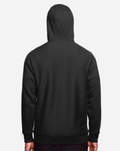 Team 365 TT95 Unisex Zone HydroSport™ Heavyweight Full-Zip Hooded Sweatshirt – Black (on model back)