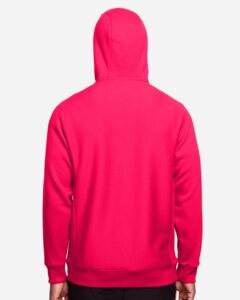 Team 365 TT95 Unisex Zone HydroSport™ Heavyweight Full-Zip Hooded Sweatshirt – Sport Red (on model back)