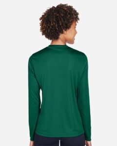 Team 365 TT11WL Women’s Zone Performance Long Sleeve T-Shirt – Sport Forest (on model back)
